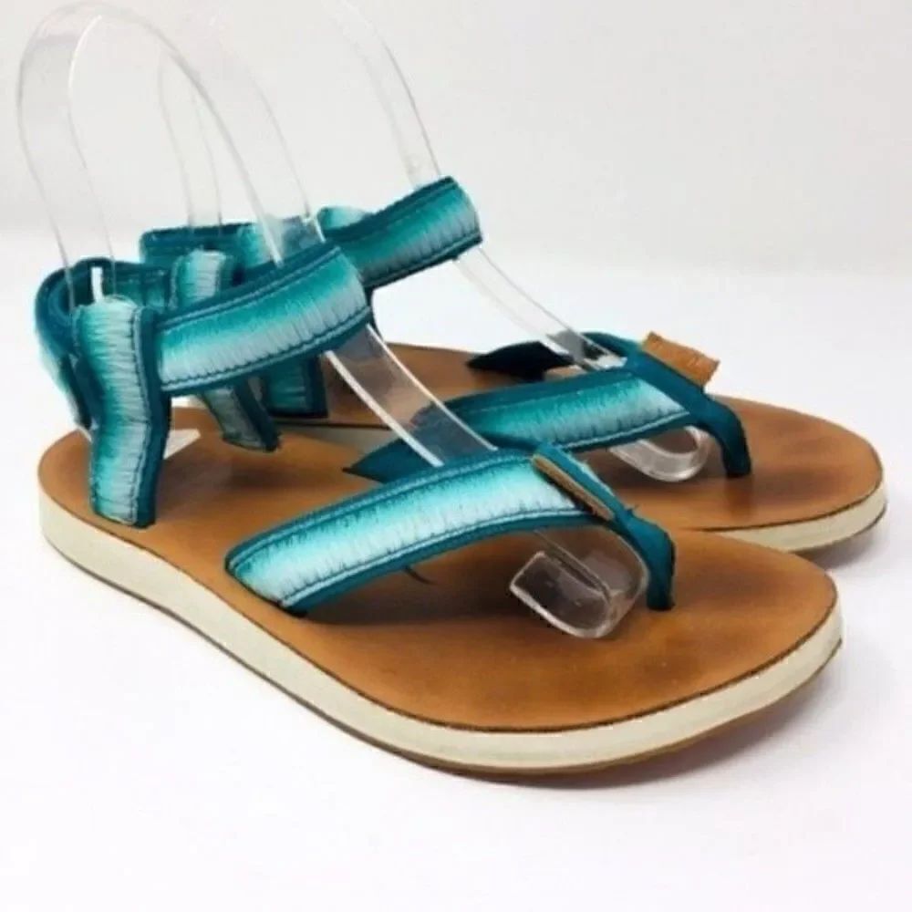 Teva teal hombre gladiador sandals leather sole aqua us 5 BoxA